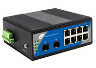 Commutatore diretto di POE della fibra L2 con Ethernet di 8 POE e 2 porti di SFP, commutatore su rotaie di POE di baccano