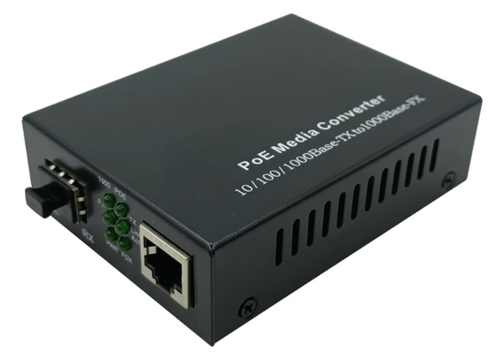 convertitore di media della fibra di 10/100/1000Mbps SFP POE con 1 porto di PoE e 1 scanalatura di SFP