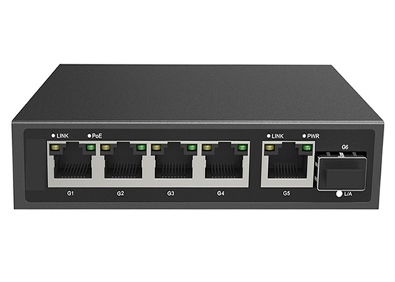 Porto pieno del commutatore 5x10/100/1000M RJ45 1x1000M Uplink SFP della fibra di PoE di gigabit