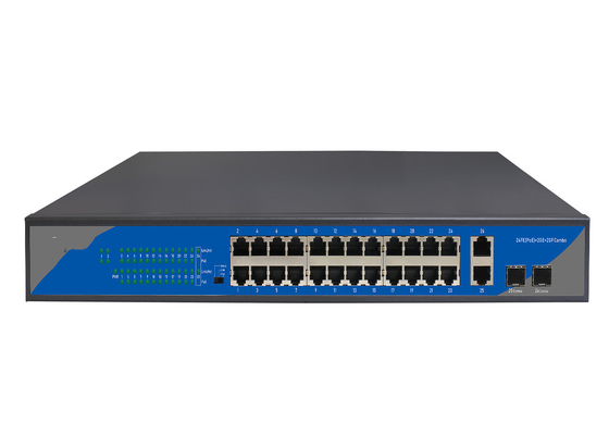Il gigabit ha diretto 24 commutatori di POE del porto con le scanalature di 2x10/100/1000M RJ45 2x100/1000M SFP