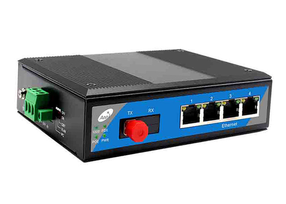 Distanza di trasmissione di 100 km POE Switch con Full Gigabit 1 Fiber e 4 porte Ethernet POE