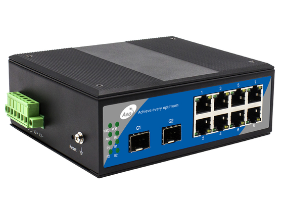 240V Power Over POE Ethernet Switch 2 porte a fibra e 8 porte POE