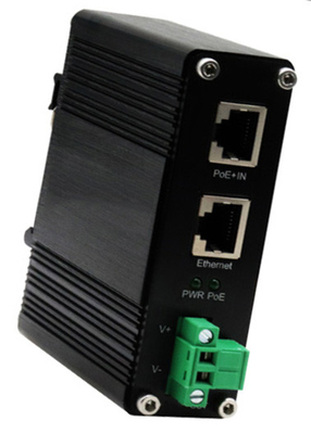 DIN-Rail Industrial 802.3at Gigabit PoE Splitter Voltaggio di uscita 12VDC
