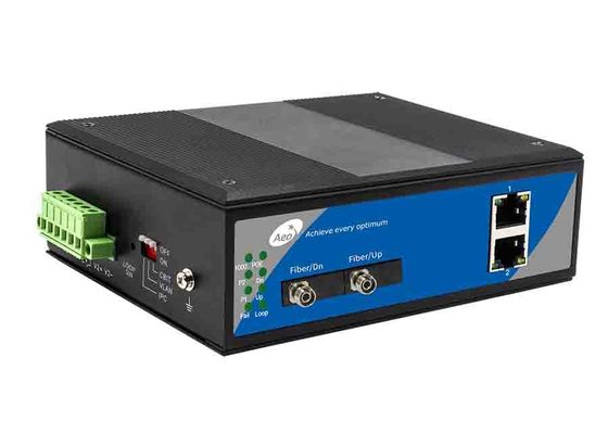 Ring Loop Ethernet Fiber Switch industriale 10/100Mbps 2 POE e 2 porti della fibra