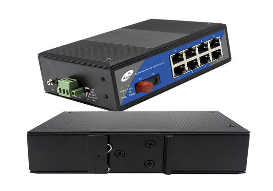 1 commutatore di POE della fibra del porto della fibra, IEEE 802.3af/al porto del commutatore di rete di POE 8