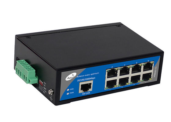 convertitore di media di POE di industriale di 250m Ethernet di tratta in salita di 1 gigabit 8 porti di 10/100M POE