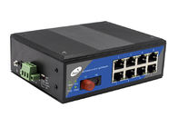 Fibra industriale del convertitore di media di 8 porti ad Ethernet 1 fibra e 8 porte Ethernet di POE