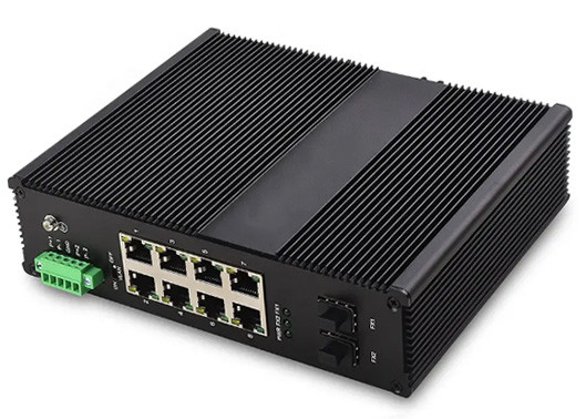 Ferrovia ottica di baccano di SFP del commutatore di POE di Ethernet Ip40 del porto industriale PoE di gigabit 8 e di 2 fibre
