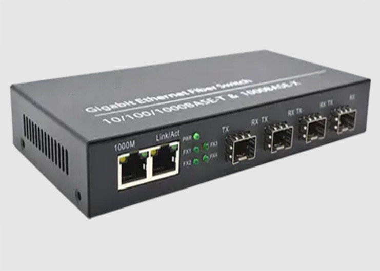 commutatore della fibra di Ethernet 850nm con Ethernet 2 10/100/1000TX + 4 porti di 1000FX SFP