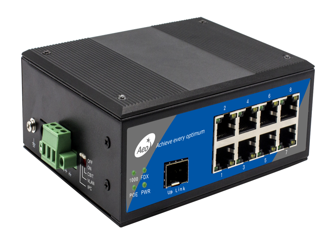 Interruttore Ethernet POE a singola porta di fibra con alimentazione esterna 8 porte