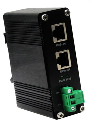 DIN-Rail Industrial 802.3at Gigabit PoE Splitter Voltaggio di uscita 9VDC
