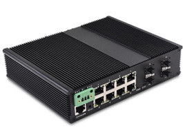 Switch Ethernet industriale gestito a 12 porte con 8 porte 10/100/1000Base-T (((X) e 4 porte 10G SFP Slot + 1 porta console