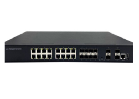 Switch Ethernet a fibra 10G gestito con 4 porte 1G/10G SFP+ e 16 Ethernet a 1000 Mbps +8 porte SFP a 1000 Mbps